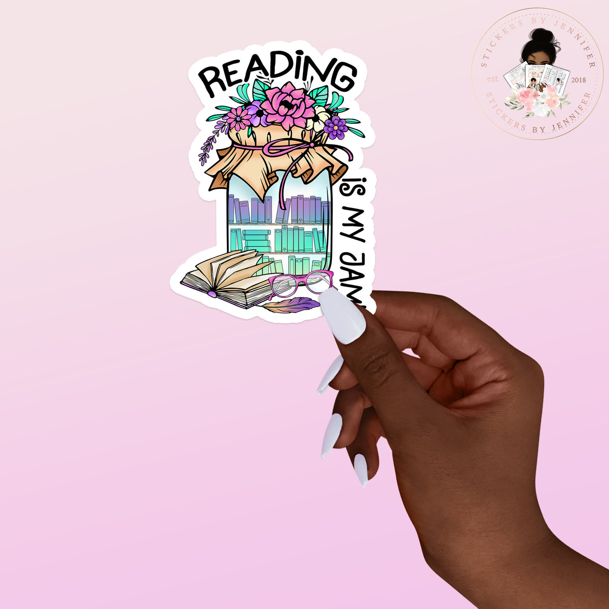 Reading My Jam Vinyl Sticker