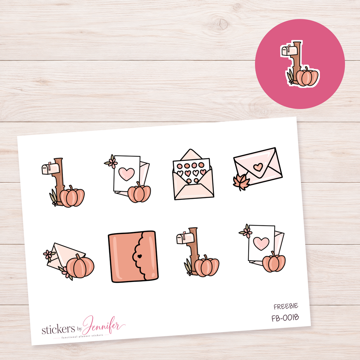 Autumn Happy Mail September freebie sticker sheet FB-0018