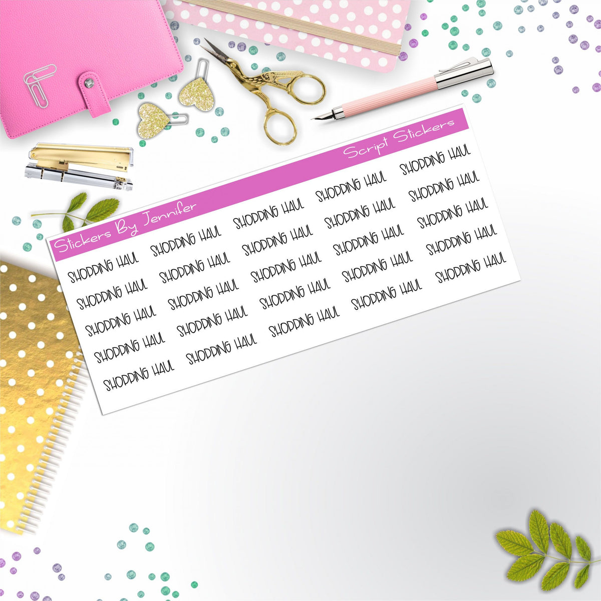 Shopping Haul Script Stickers, Typography Stickers, Planner Stickers