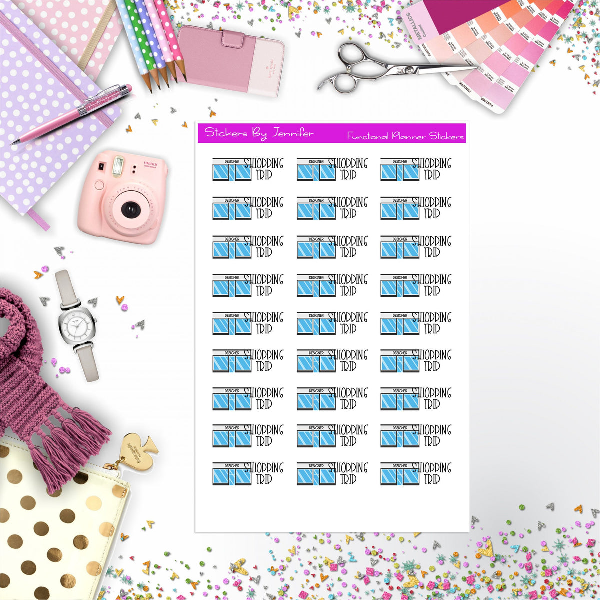Shopping Trip Stickers, Planner Stickers, Journal Stickers, Functional Planner Stickers, Stationary Stickers