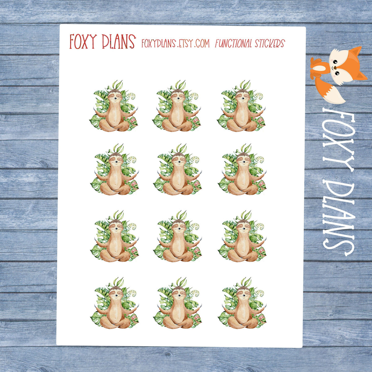 Sloth Stickers, Planner Stickers, Journal Stickers, Functional Planner Stickers, Stationary Stickers