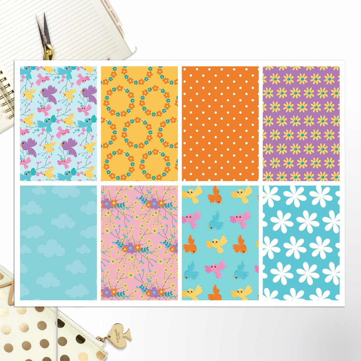 Spring Birds Full Box Big Happy Planner, Erin Condren, Classic Happy Planner