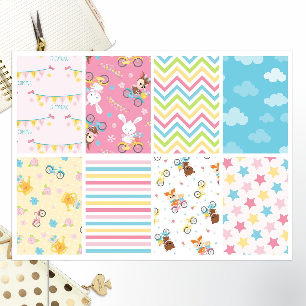 Spring Bunnies Full Box Big Happy Planner, Erin Condren, Classic Happy Planner