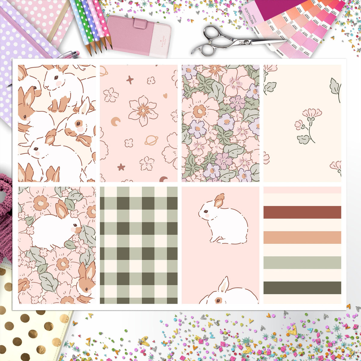 Spring Bunny Full Box Big Happy Planner, Erin Condren, Classic Happy Planner