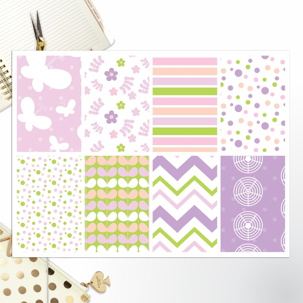 Spring Floral Pattern Full Box Big Happy Planner, Erin Condren, Classic Happy Planner