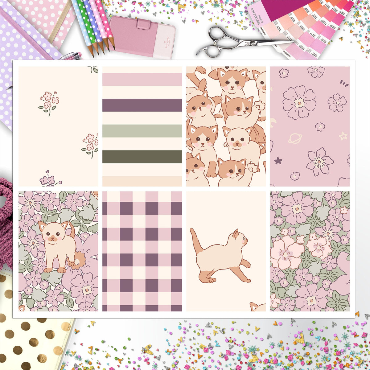 Spring Kitty Full Box Big Happy Planner, Erin Condren, Classic Happy Planner