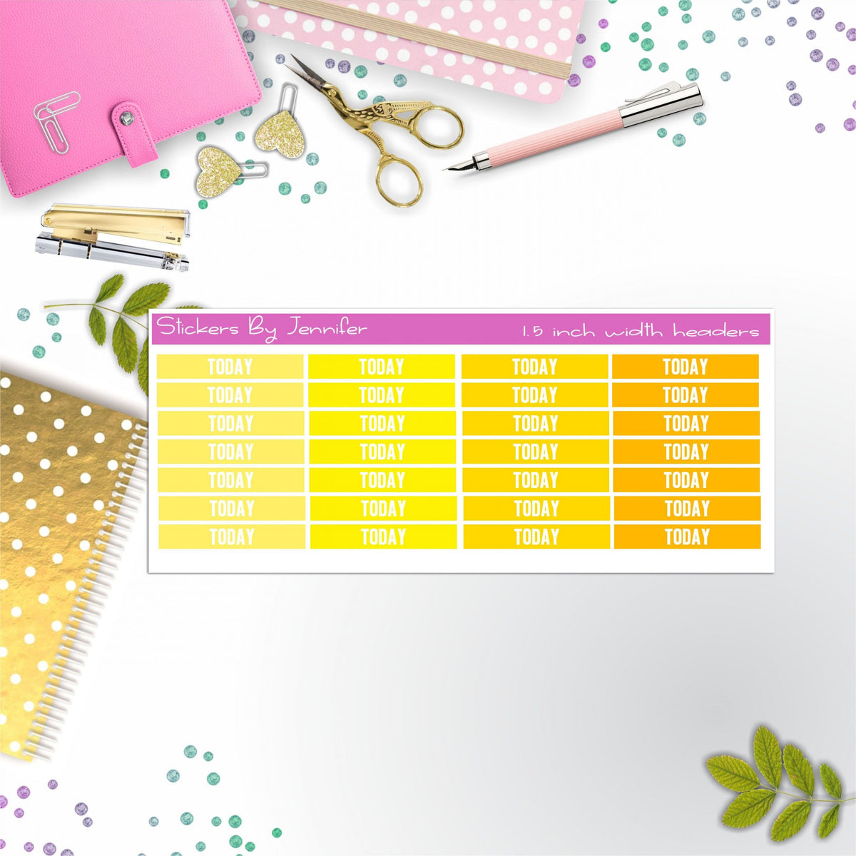 Today Planner Headers, Planner Stickers, Journal Stickers, Functional Planner Stickers, Stationary Stickers