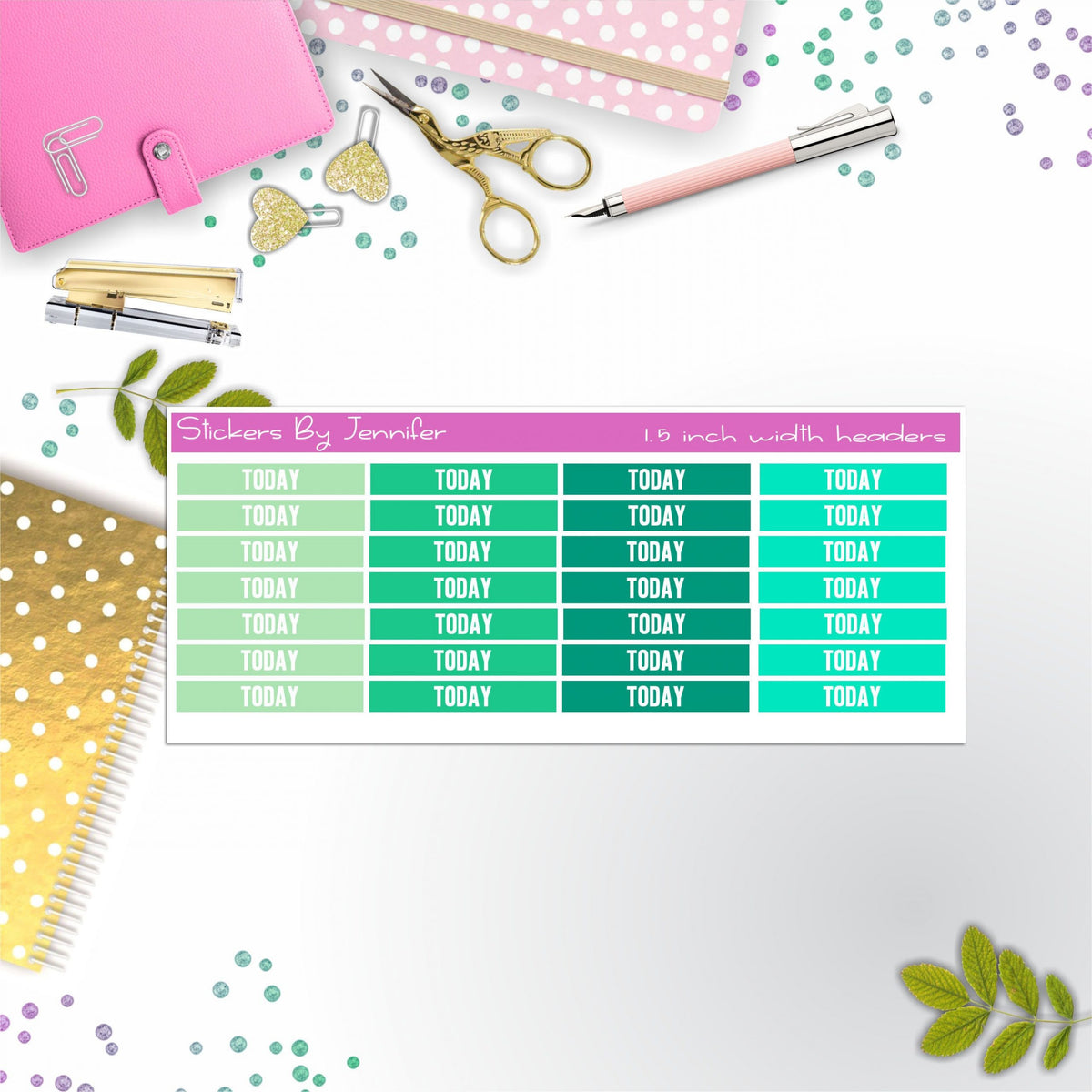 Today Planner Headers, Planner Stickers, Journal Stickers, Functional Planner Stickers, Stationary Stickers
