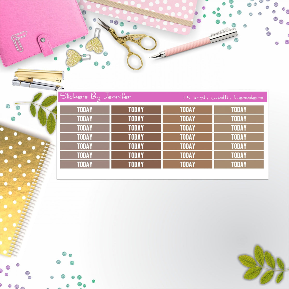 Today Planner Headers, Planner Stickers, Journal Stickers, Functional Planner Stickers, Stationary Stickers