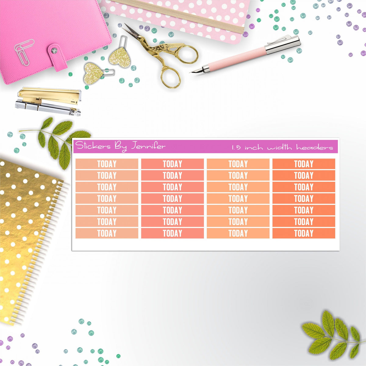 Today Planner Headers, Planner Stickers, Journal Stickers, Functional Planner Stickers, Stationary Stickers