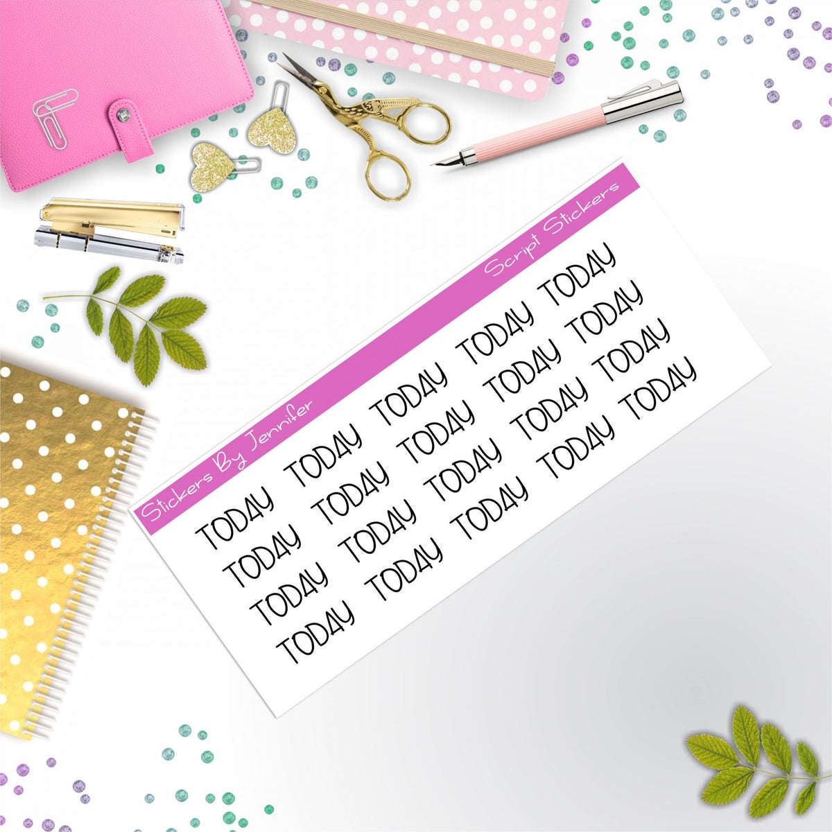 Today Script Stickers, Typography Stickers, Planner Stickers, Journal Stickers, Functional Planner Stickers, Stationary Stickers