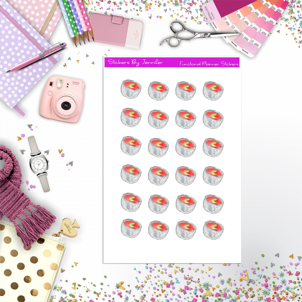 Tomato Soup Stickers, Planner Stickers, Journal Stickers, Functional Planner Stickers, Stationary Stickers