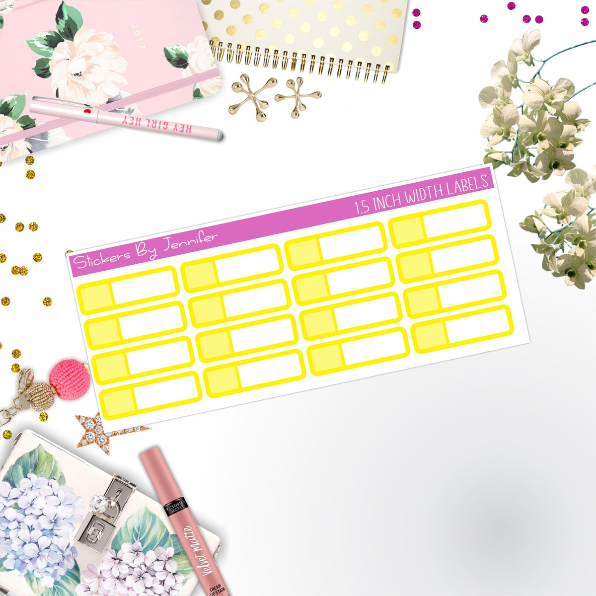 Two-Toned Appointment Labels 002 Quarter Boxes Planner Stickers, Journal Stickers, Functional Planner Stickers, Stationary Stickers
