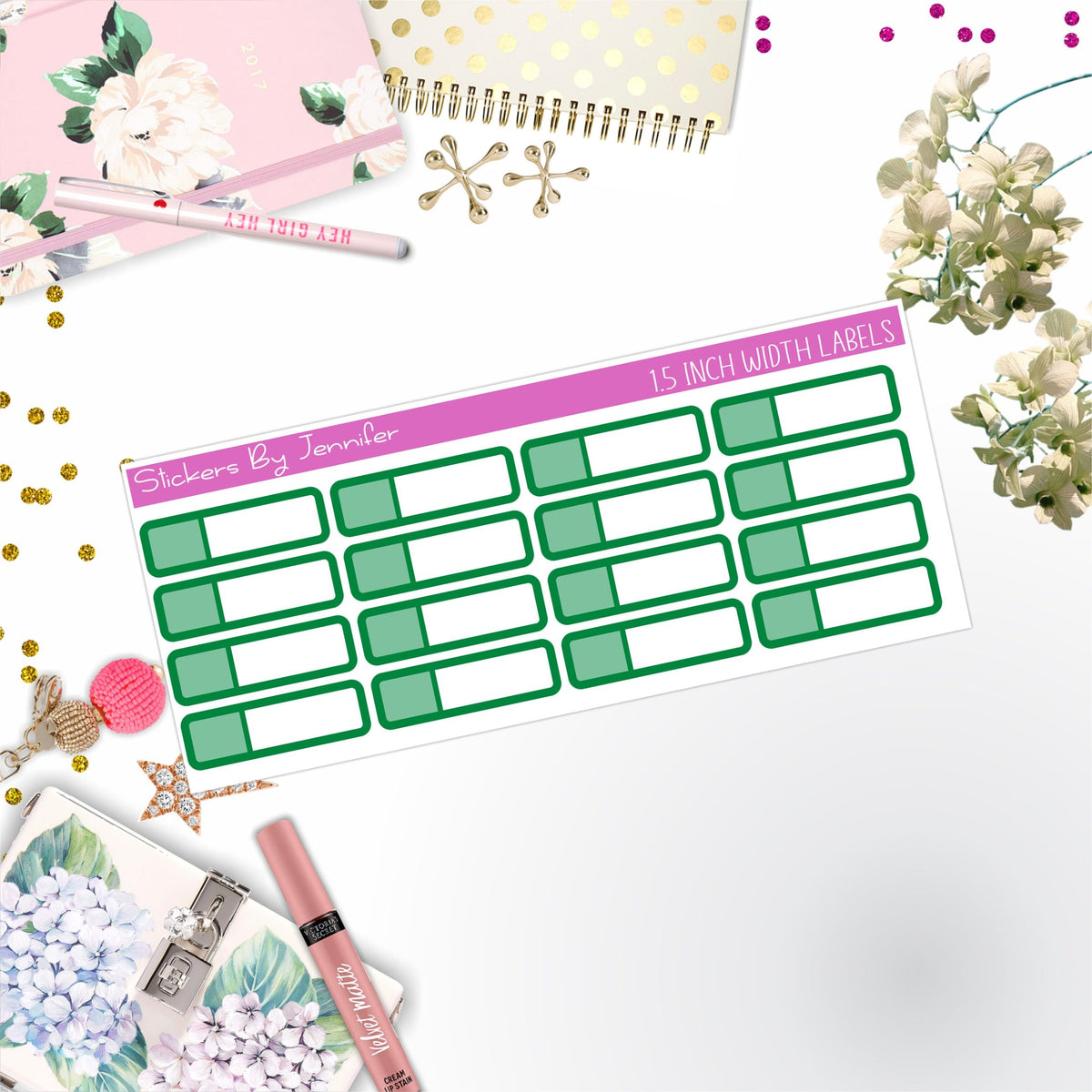 Two-Toned Appointment Labels 018 Quarter Boxes Planner Stickers, Journal Stickers, Functional Planner Stickers, Stationary Stickers