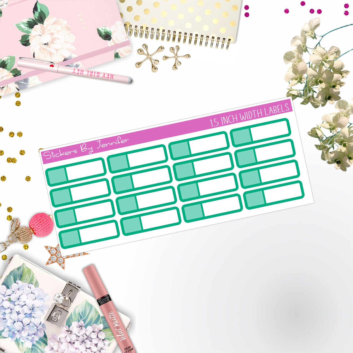 Two-Toned Appointment Labels 021 Quarter Boxes Planner Stickers, Journal Stickers, Functional Planner Stickers, Stationary Stickers