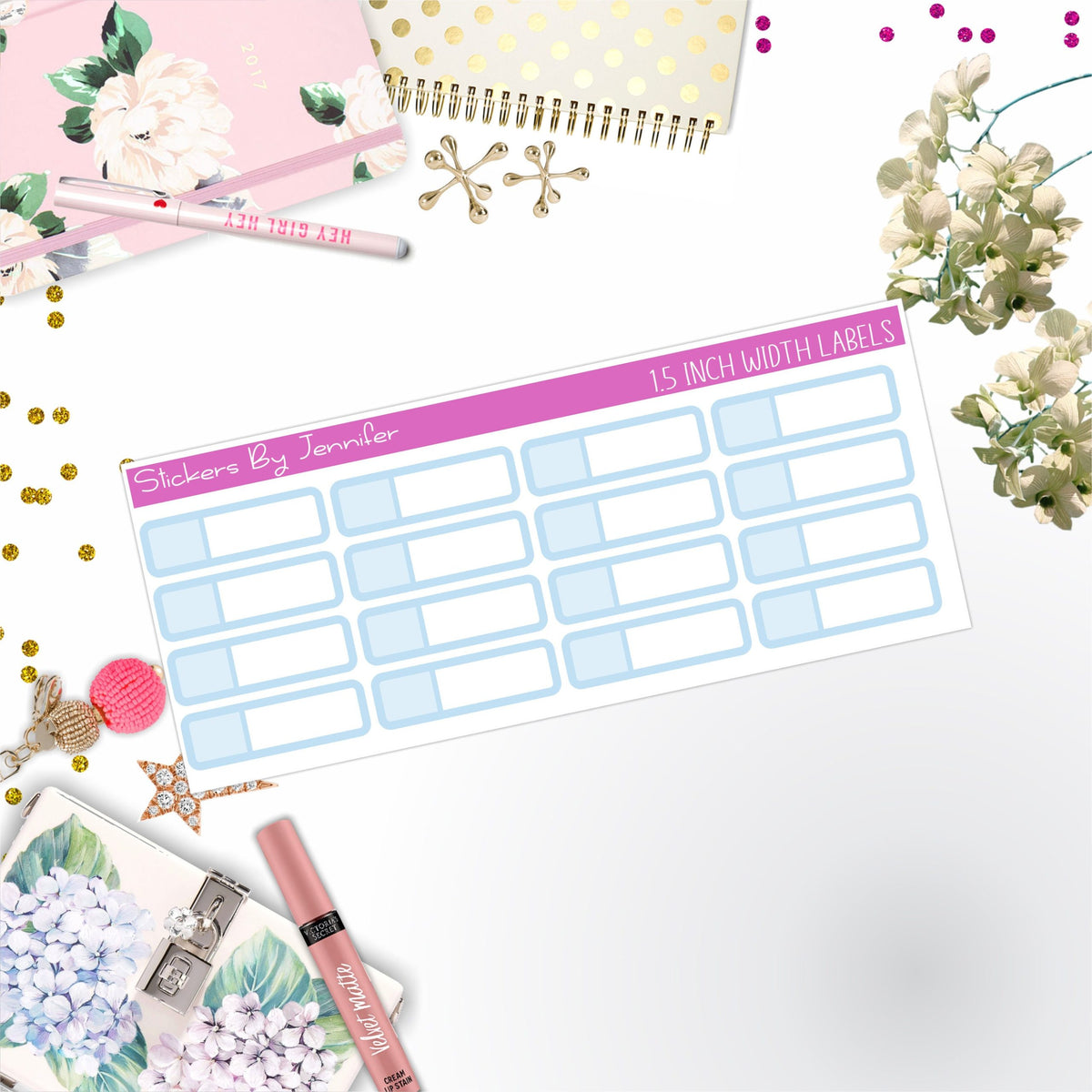 Two-Toned Appointment Labels 030 Quarter Boxes Planner Stickers, Journal Stickers, Functional Planner Stickers, Stationary Stickers
