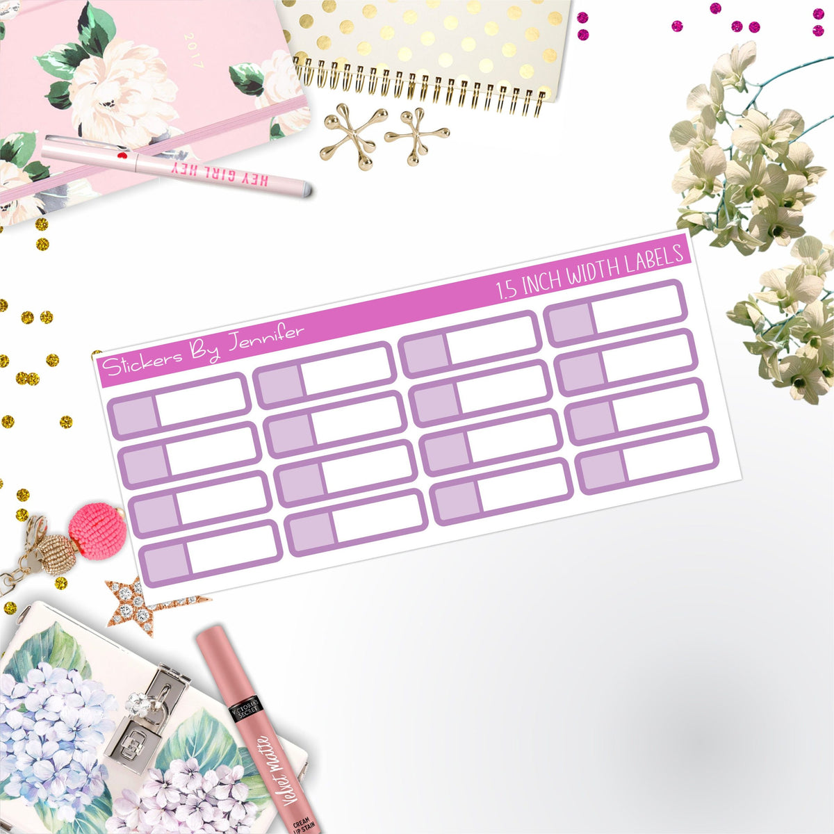 Two-Toned Appointment Labels 052 Quarter Boxes Planner Stickers, Journal Stickers, Functional Planner Stickers, Stationary Stickers