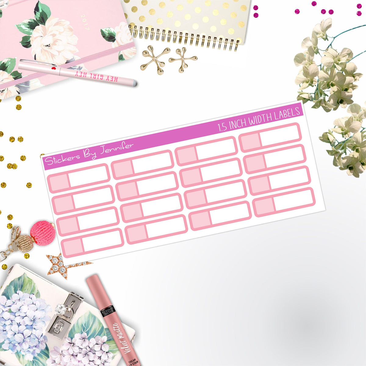 Two-Toned Appointment Labels 065 Quarter Boxes Planner Stickers, Journal Stickers, Functional Planner Stickers, Stationary Stickers