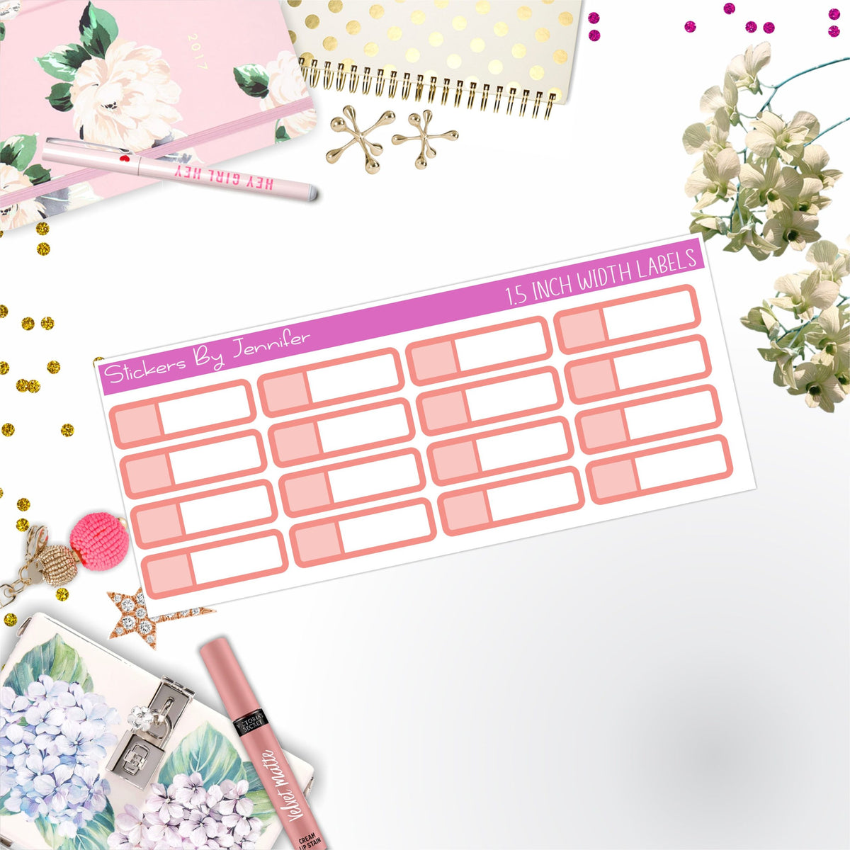 Two-Toned Appointment Labels 068 Quarter Boxes Planner Stickers, Journal Stickers, Functional Planner Stickers, Stationary Stickers