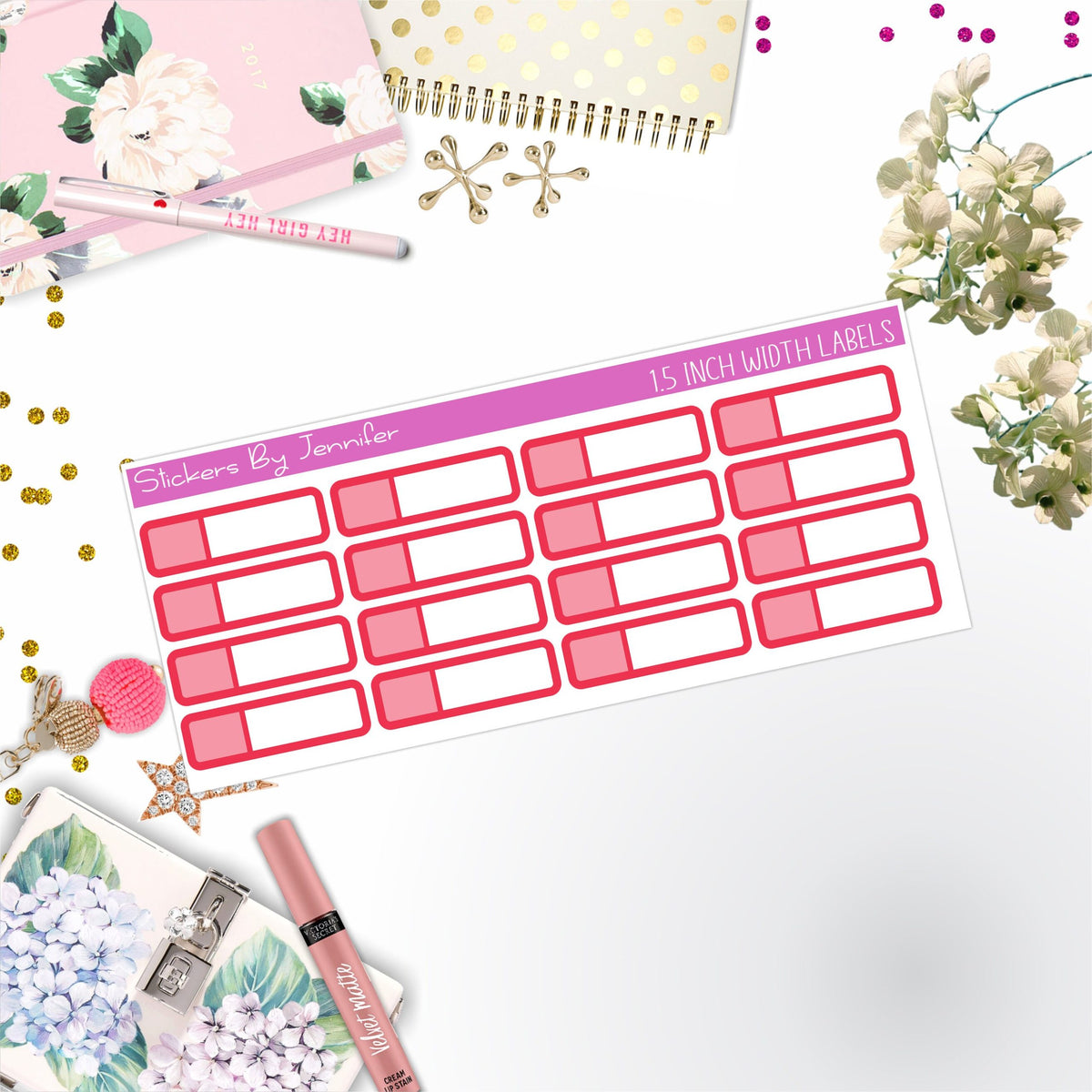 Two-Toned Appointment Labels 071 Quarter Boxes Planner Stickers, Journal Stickers, Functional Planner Stickers, Stationary Stickers
