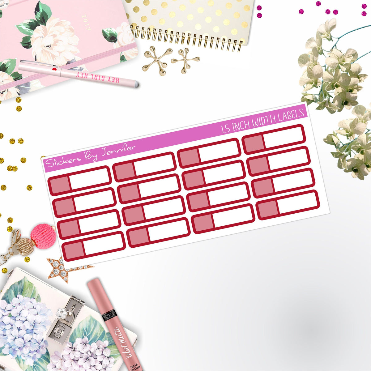 Two-Toned Appointment Labels 073 Quarter Boxes Planner Stickers, Journal Stickers, Functional Planner Stickers, Stationary Stickers