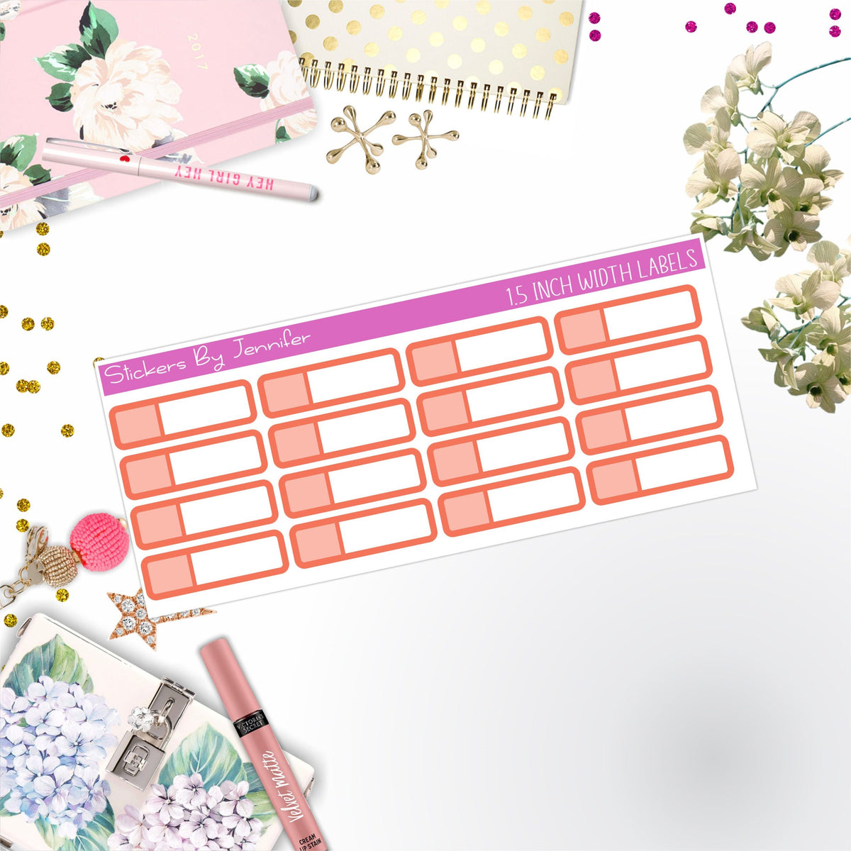 Two-Toned Appointment Labels 075 Quarter Boxes Planner Stickers, Journal Stickers, Functional Planner Stickers, Stationary Stickers