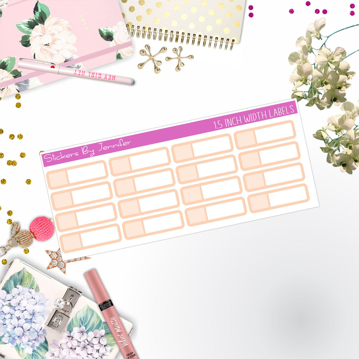 Two-Toned Appointment Labels 077 Quarter Boxes Planner Stickers, Journal Stickers, Functional Planner Stickers, Stationary Stickers