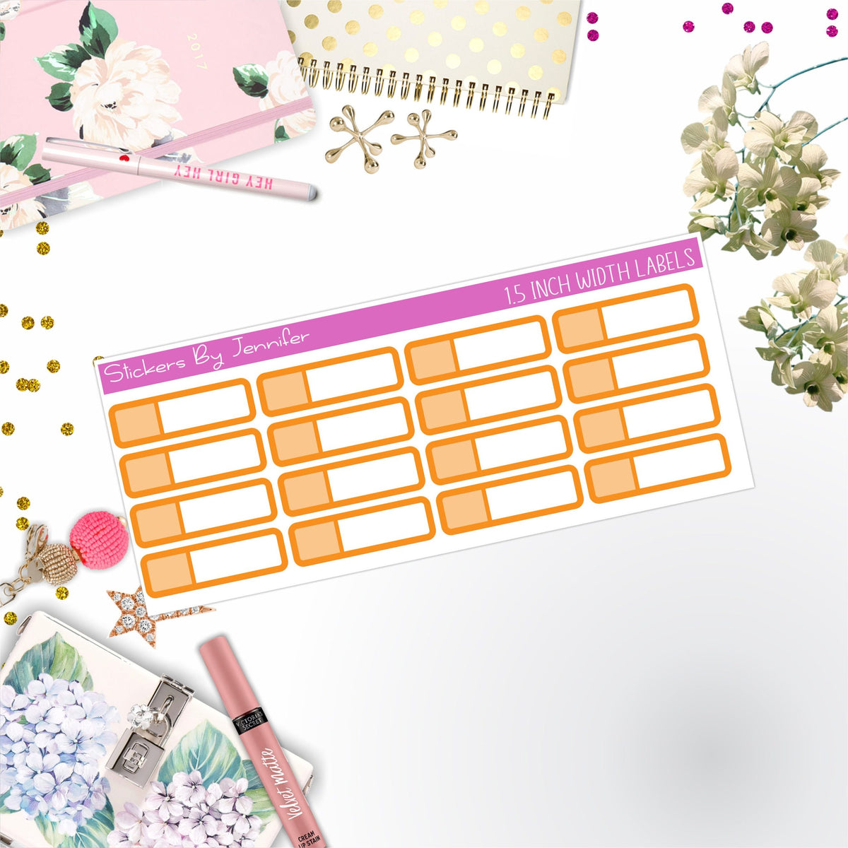 Two-Toned Appointment Labels 080 Quarter Boxes Planner Stickers, Journal Stickers, Functional Planner Stickers, Stationary Stickers