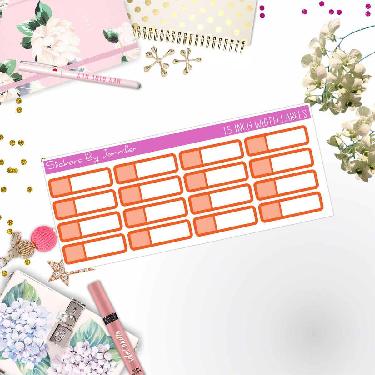 Two-Toned Appointment Labels 081 Quarter Boxes Planner Stickers, Journal Stickers, Functional Planner Stickers, Stationary Stickers