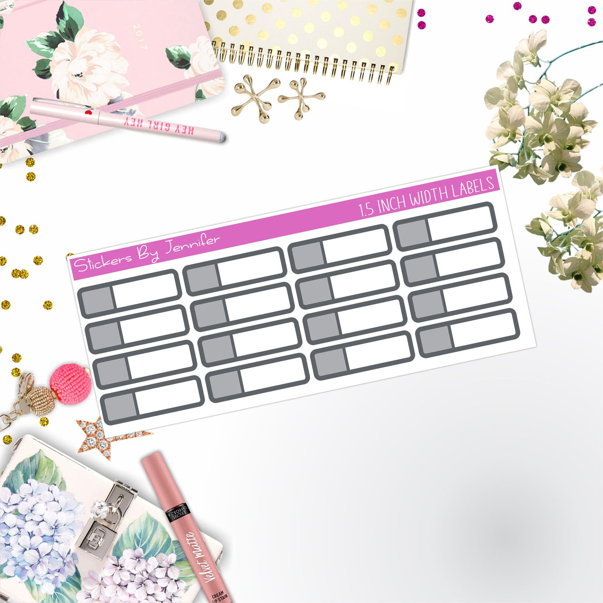 Two-Toned Appointment Labels 098 Quarter Boxes Planner Stickers, Journal Stickers, Functional Planner Stickers, Stationary Stickers