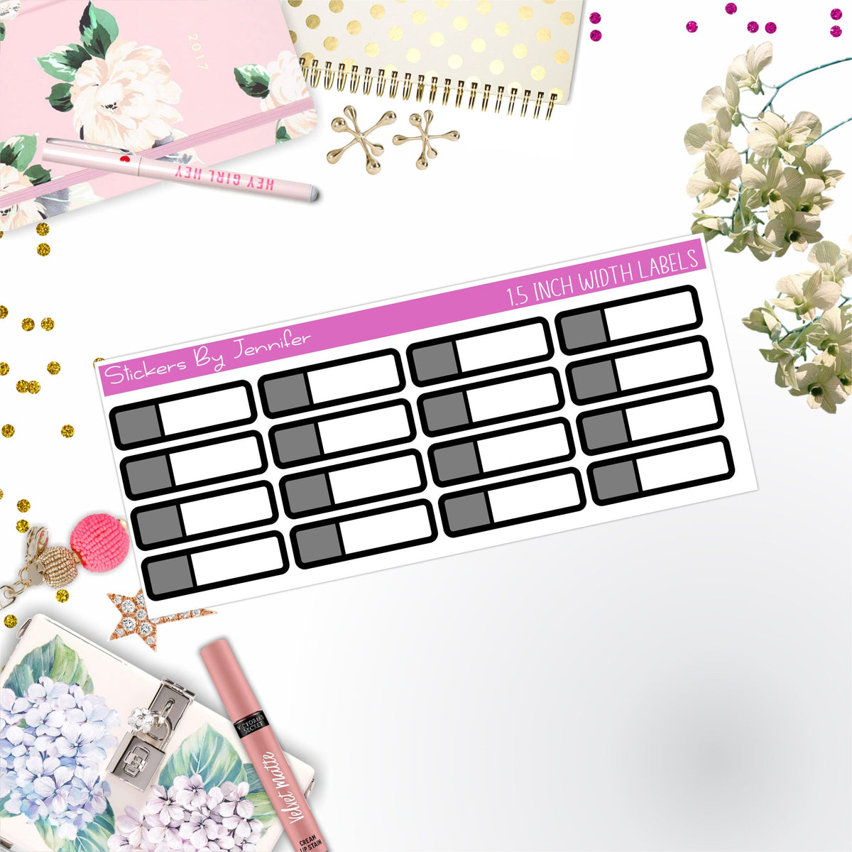 Two-Toned Appointment Labels 100 Quarter Boxes Planner Stickers, Journal Stickers, Functional Planner Stickers, Stationary Stickers