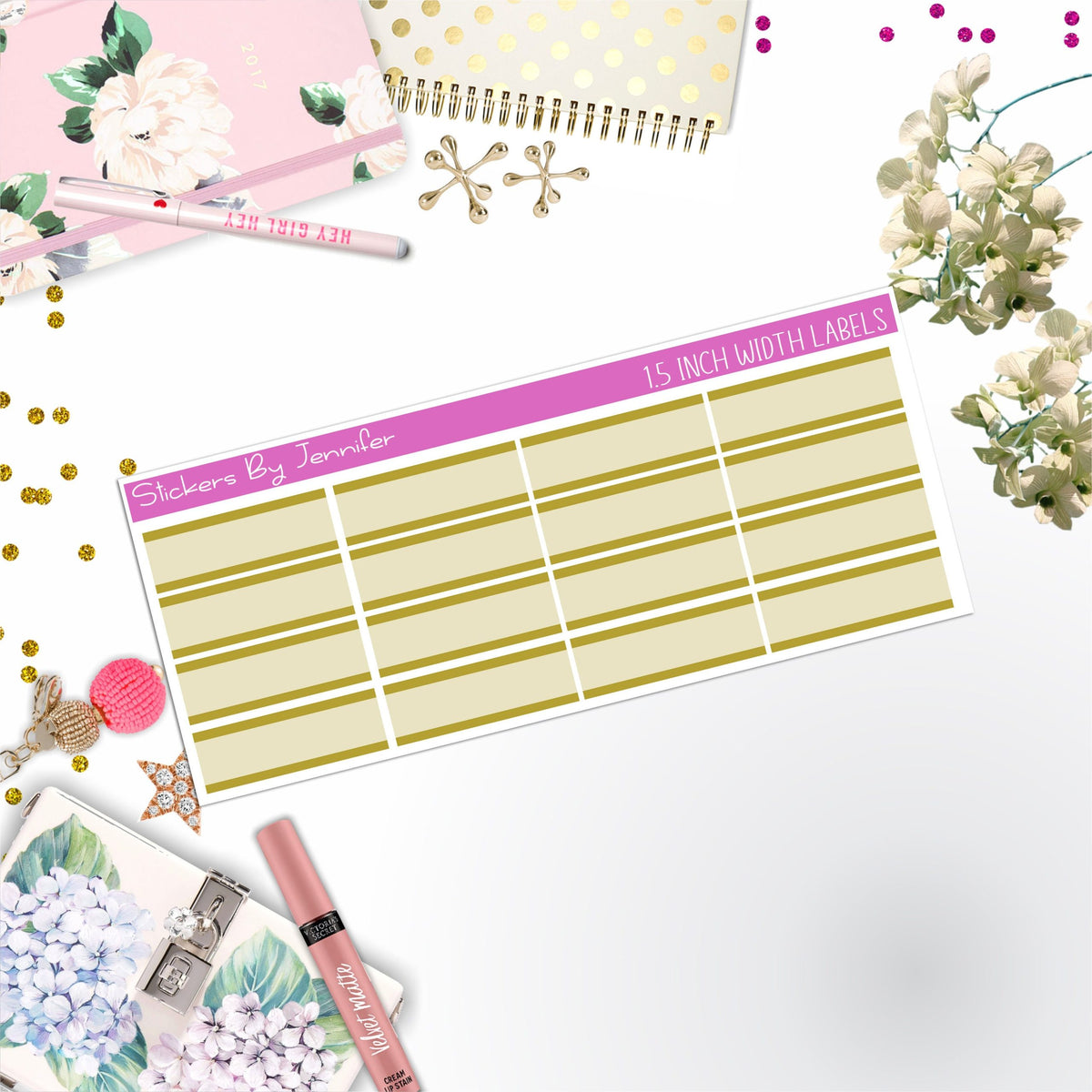Two-Toned Labels 005 Quarter Boxes Planner Stickers, Journal Stickers, Functional Planner Stickers, Stationary Stickers