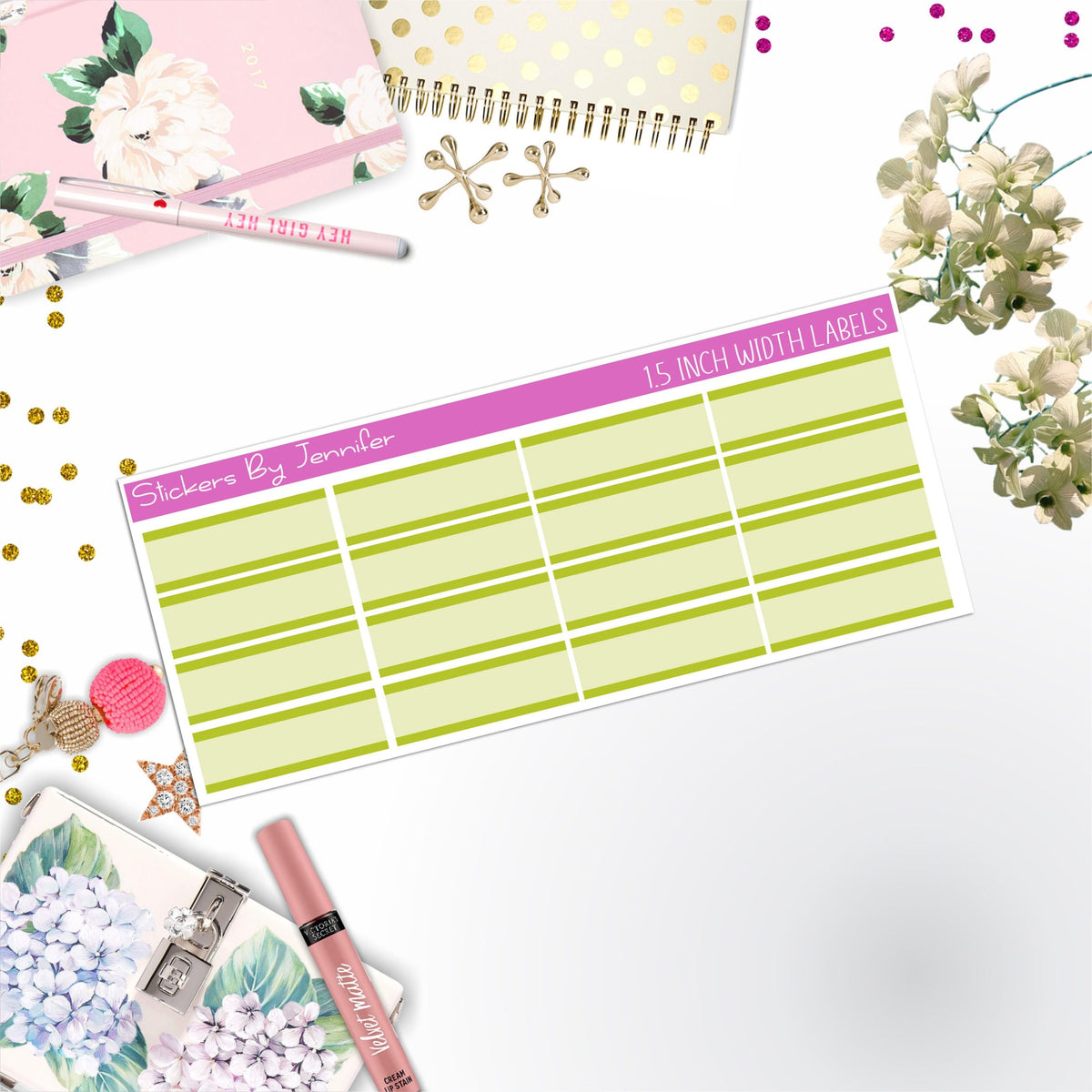 Two-Toned Labels 007 Quarter Boxes Planner Stickers, Journal Stickers, Functional Planner Stickers, Stationary Stickers