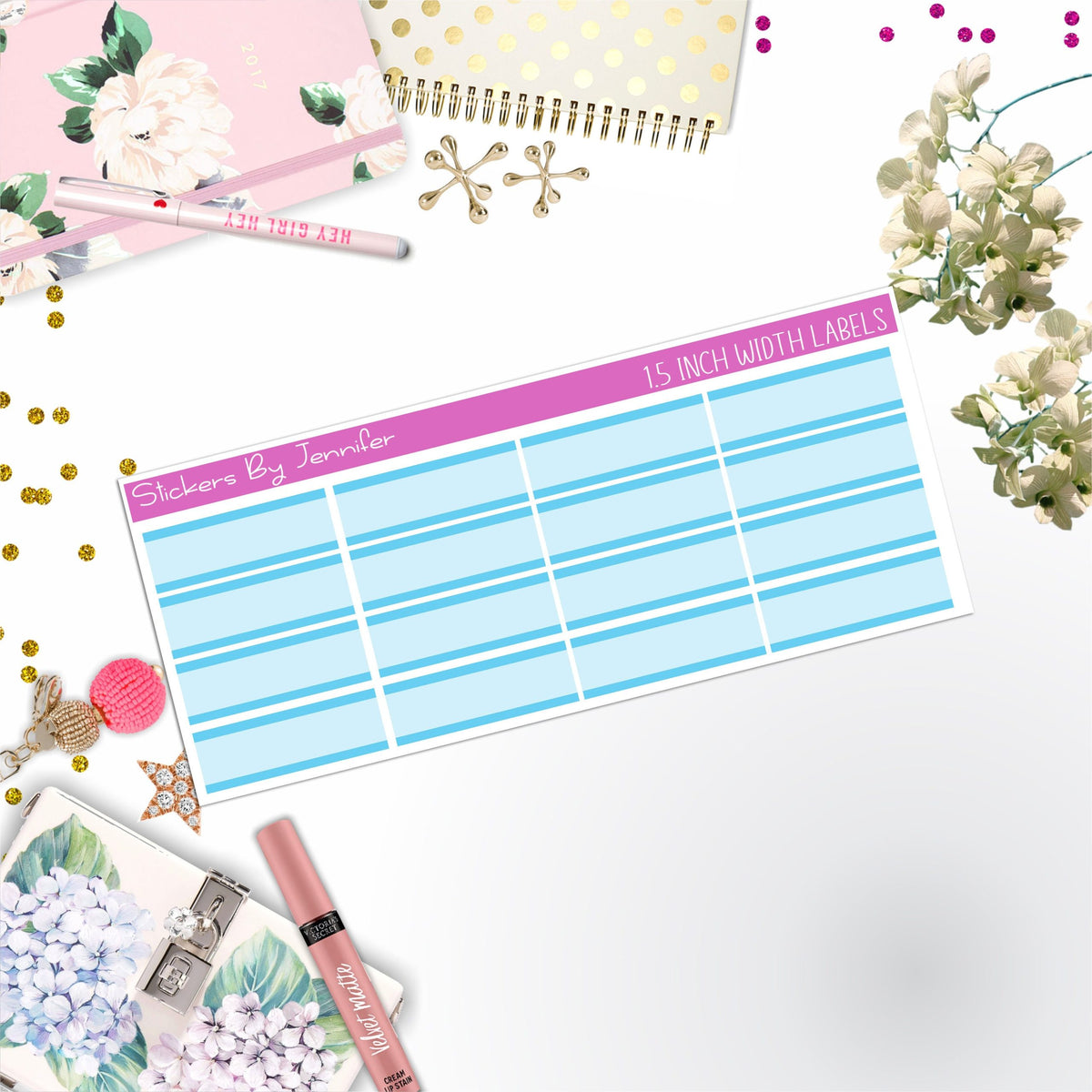 Two-Toned Labels 032 Quarter Boxes Planner Stickers, Journal Stickers, Functional Planner Stickers, Stationary Stickers