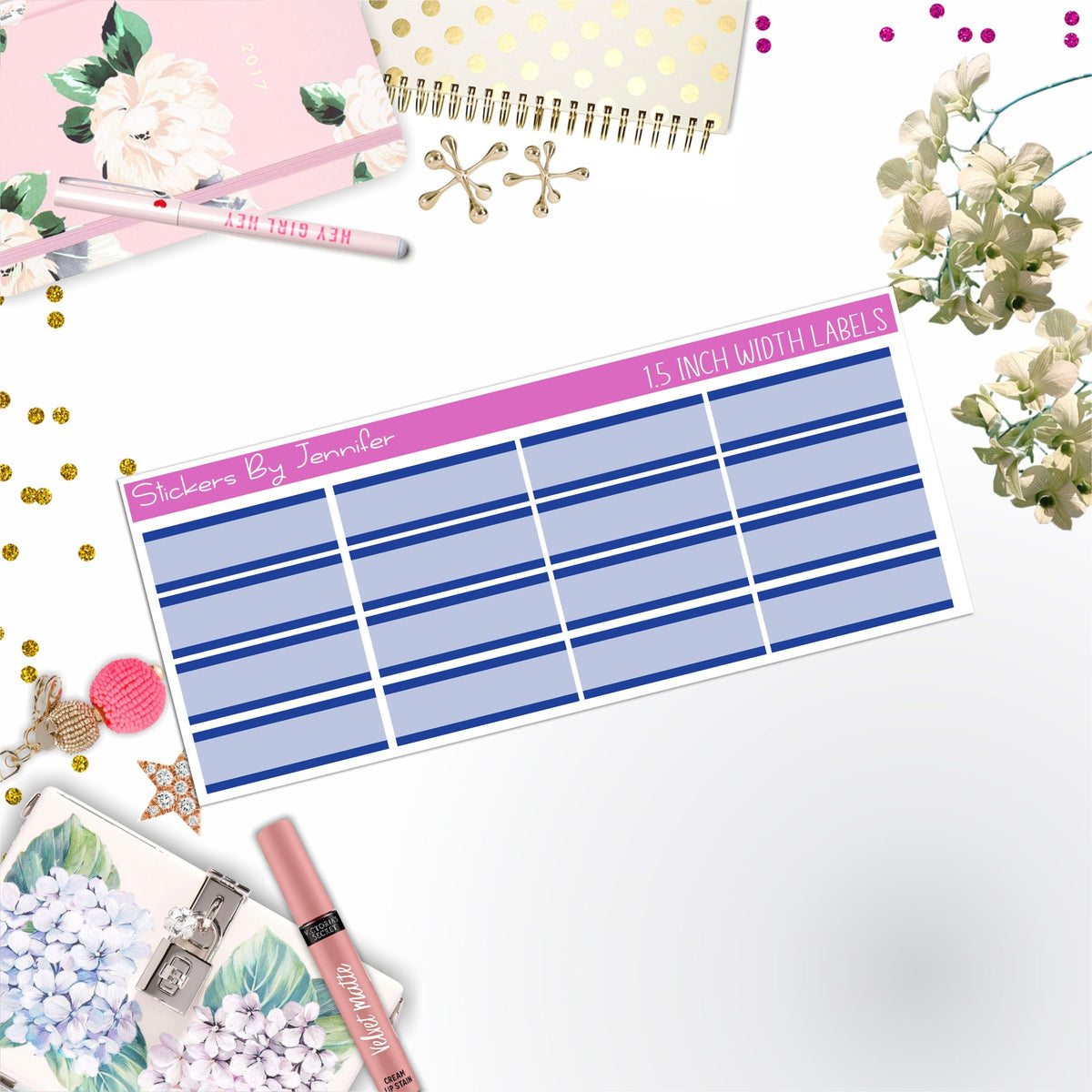 Two-Toned Labels 038 Quarter Boxes Planner Stickers, Journal Stickers, Functional Planner Stickers, Stationary Stickers