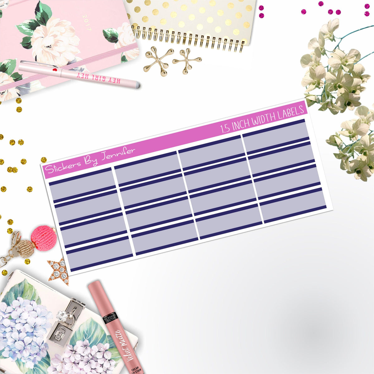 Two-Toned Labels 040 Quarter Boxes Planner Stickers, Journal Stickers, Functional Planner Stickers, Stationary Stickers