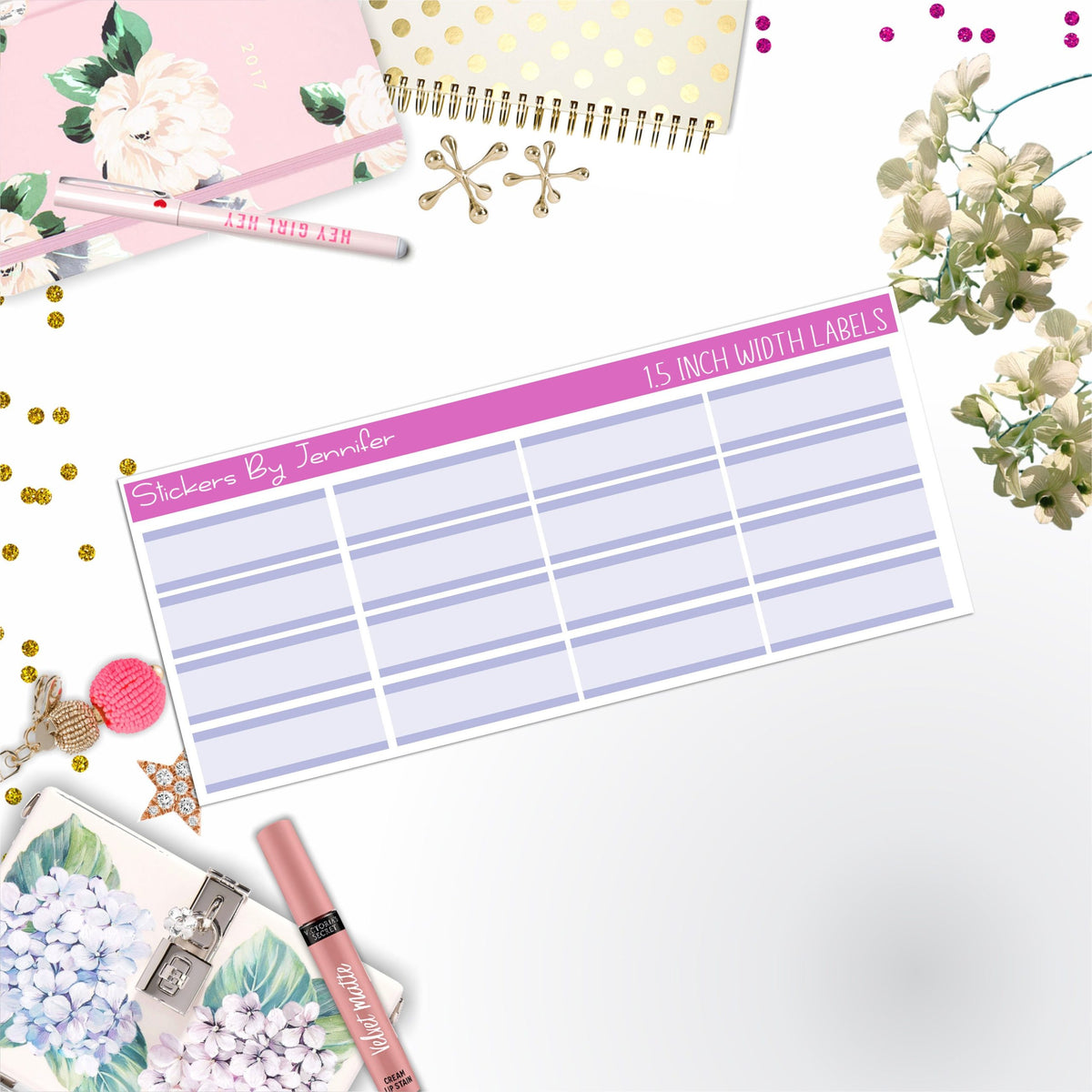 Two-Toned Labels 044 Quarter Boxes Planner Stickers, Journal Stickers, Functional Planner Stickers, Stationary Stickers