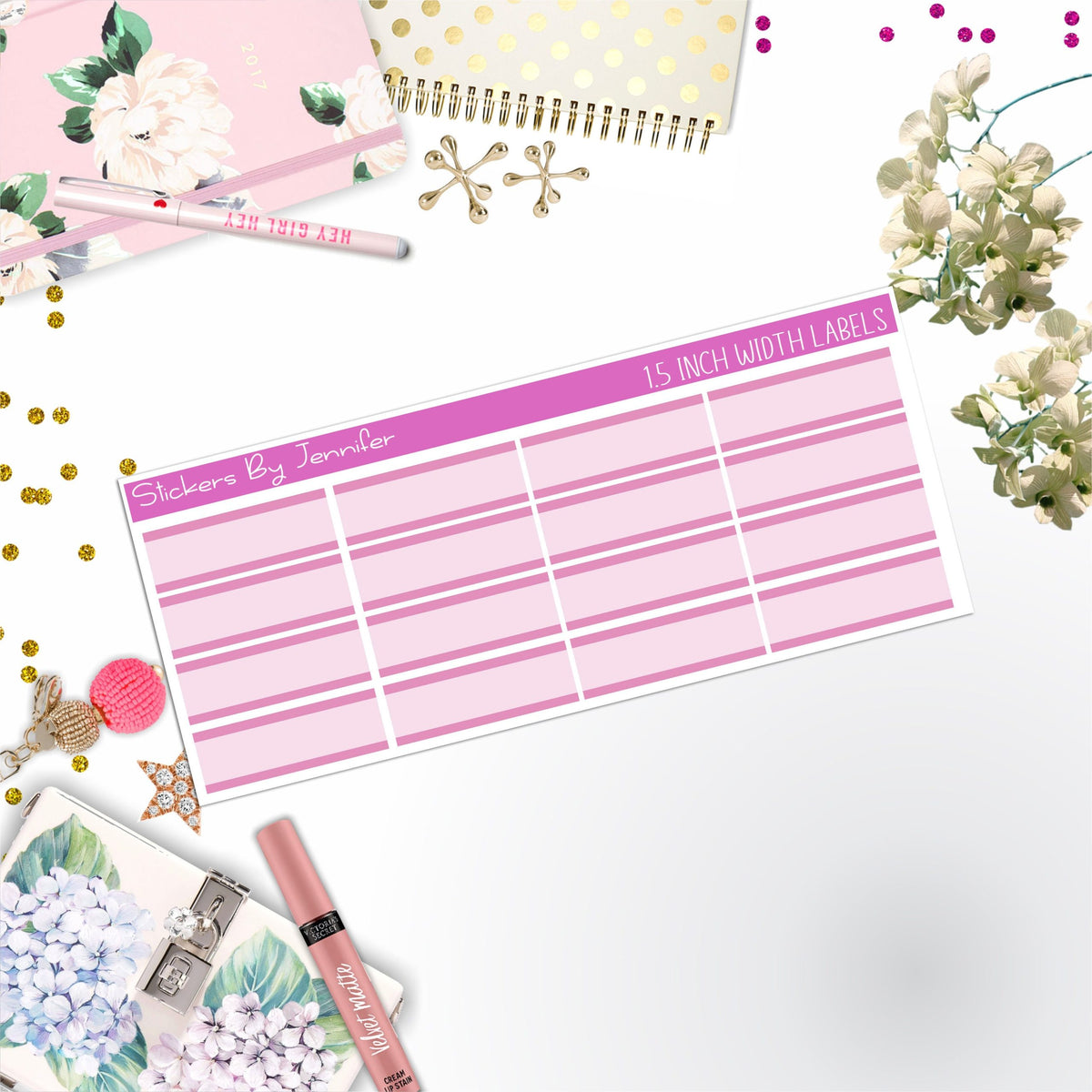 Two-Toned Labels 058 Quarter Boxes Planner Stickers, Journal Stickers, Functional Planner Stickers, Stationary Stickers