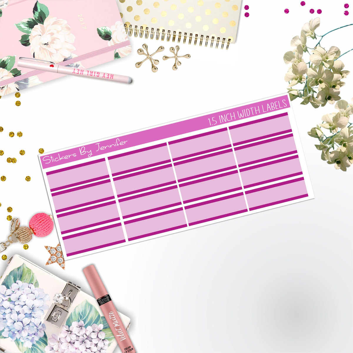 Two-Toned Labels 060 Quarter Boxes Planner Stickers, Journal Stickers, Functional Planner Stickers, Stationary Stickers