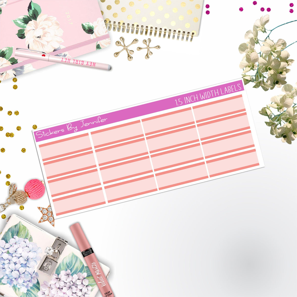 Two-Toned Labels 069 Quarter Boxes Planner Stickers, Journal Stickers, Functional Planner Stickers, Stationary Stickers