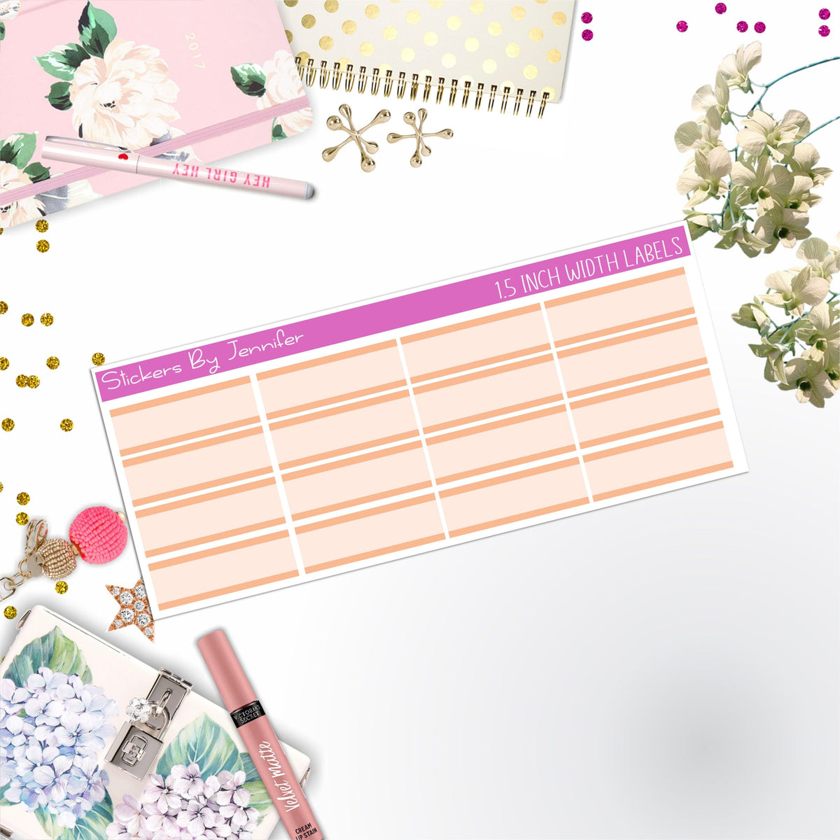 Two-Toned Labels 077 Quarter Boxes Planner Stickers, Journal Stickers, Functional Planner Stickers, Stationary Stickers