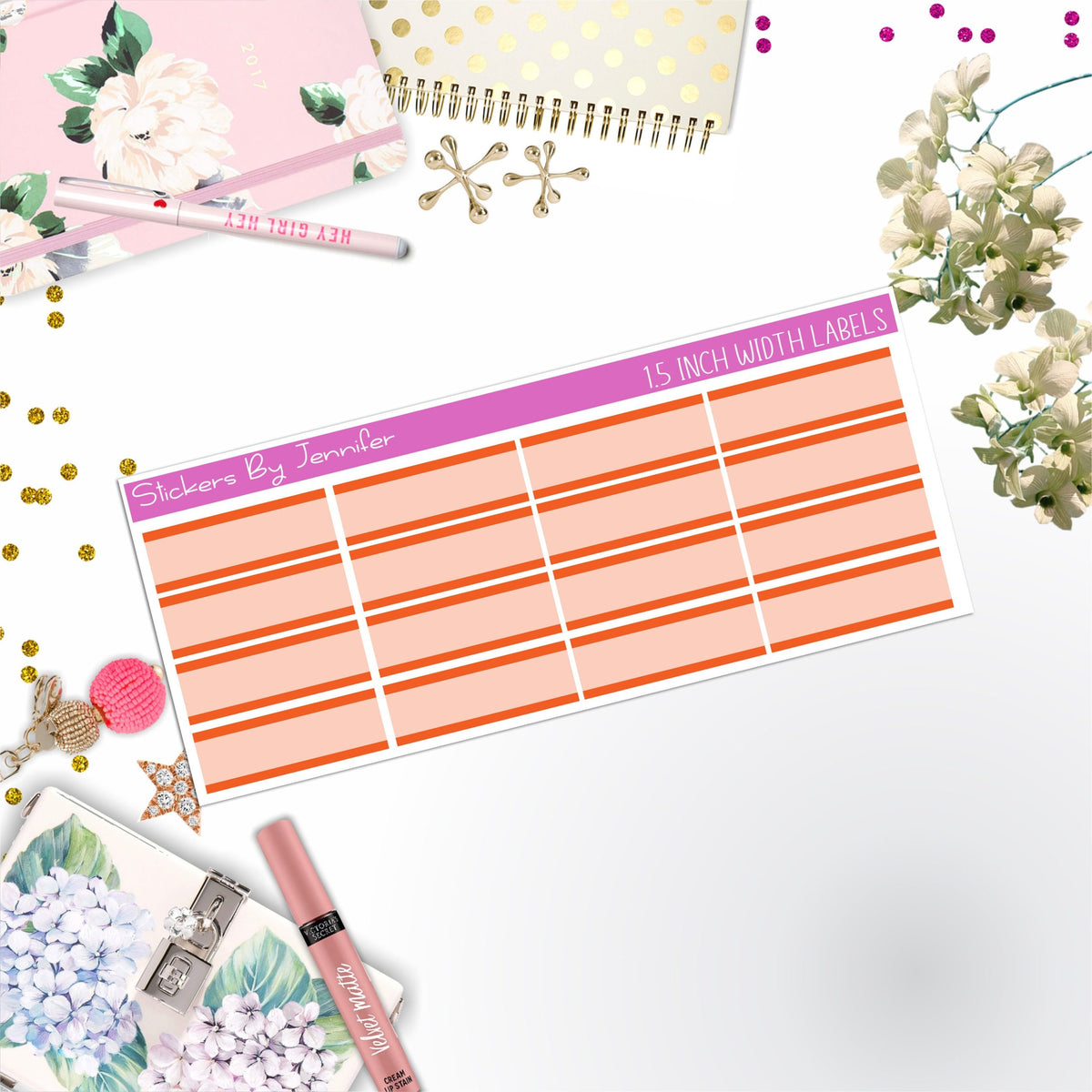 Two-Toned Labels 082 Quarter Boxes Planner Stickers, Journal Stickers, Functional Planner Stickers, Stationary Stickers