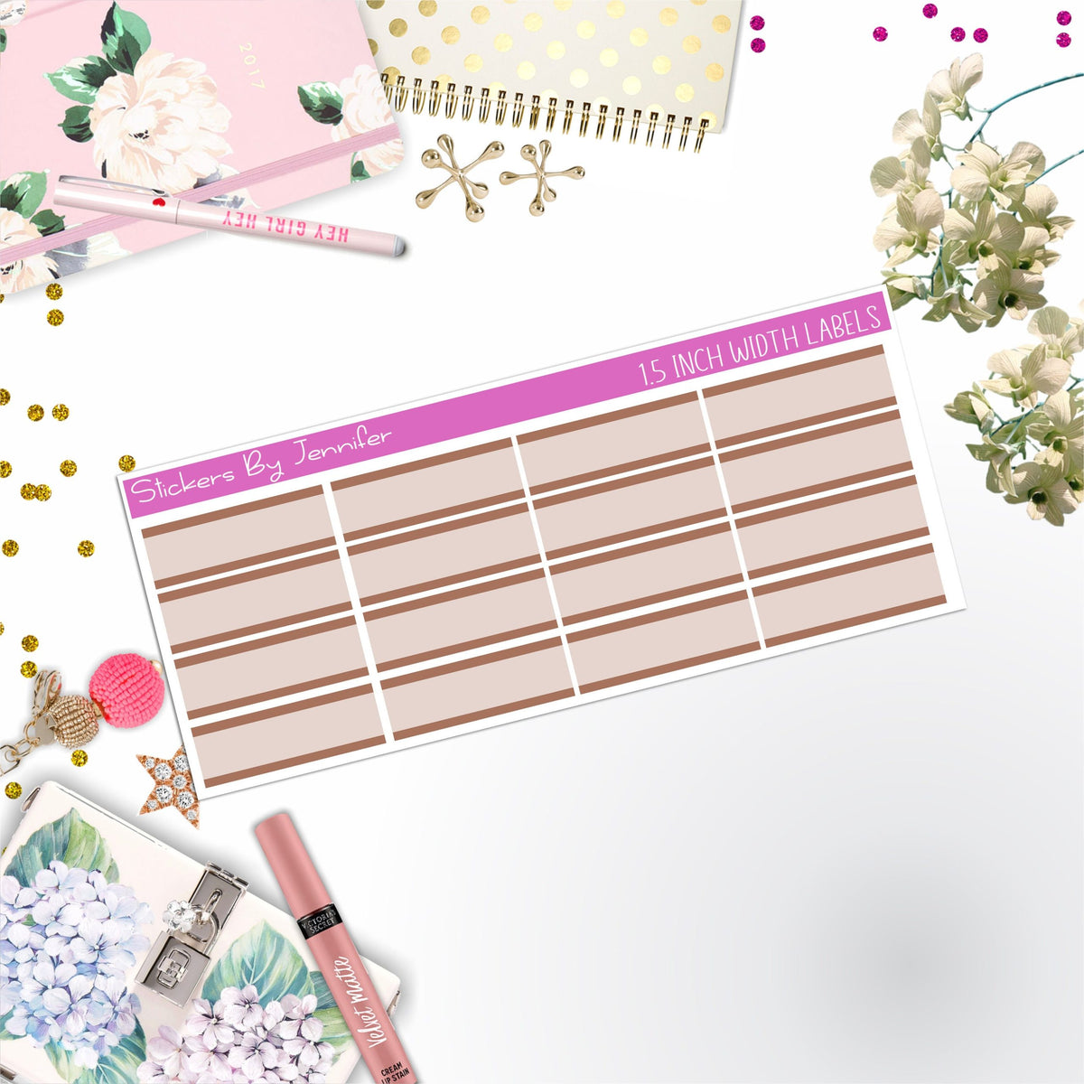 Two-Toned Labels 094 Quarter Boxes Planner Stickers, Journal Stickers, Functional Planner Stickers, Stationary Stickers