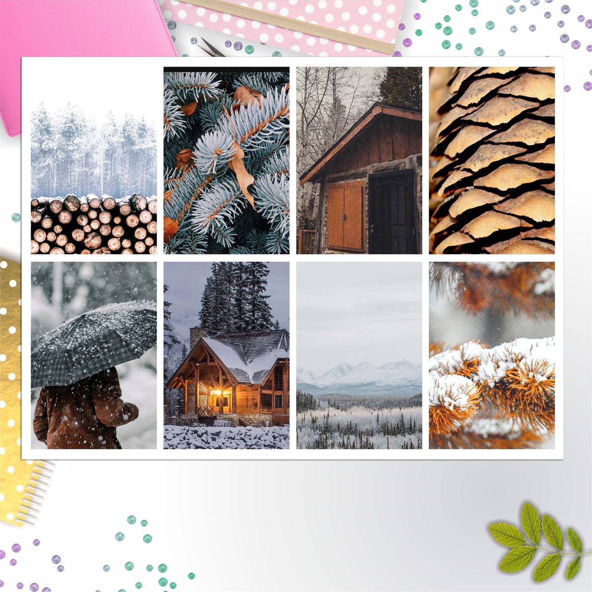 Winter Cabin Full Box Big Happy Planner, Erin Condren, Classic Happy Planner