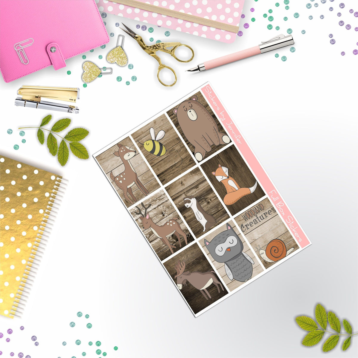 Woodland Animals Full Box Big Happy Planner, Erin Condren, Classic Happy Planner, Mini Happy Planner