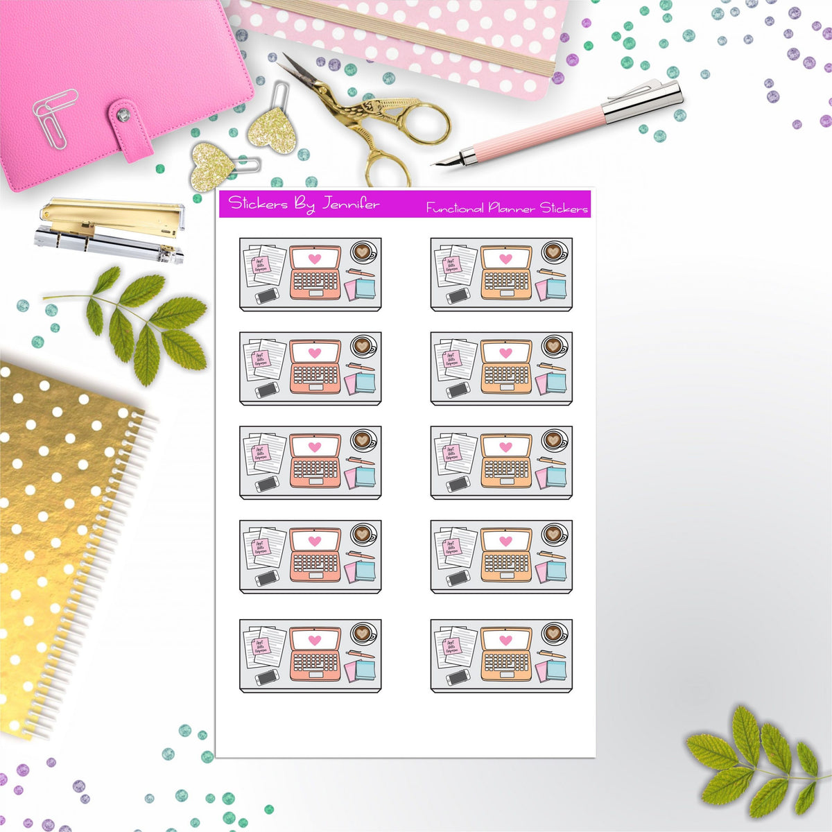 Work Desk Flat lay Planner Stickers