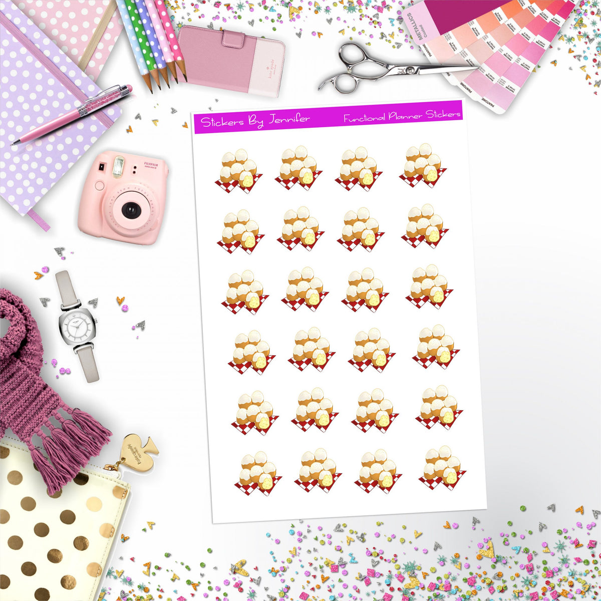Zeppole Stickers, Planner Stickers, Journal Stickers, Functional Planner Stickers, Stationary Stickers