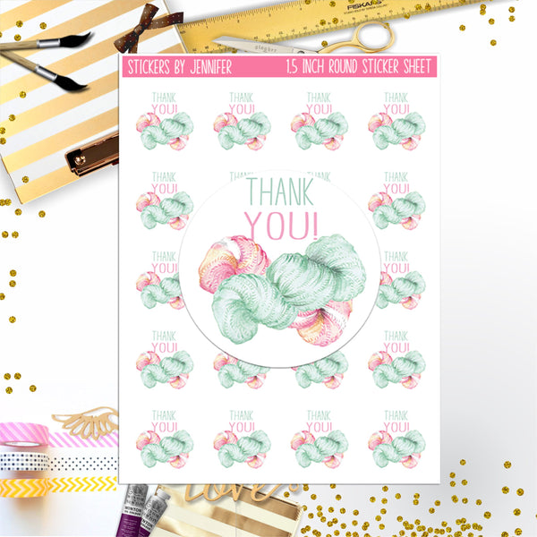 Thank You, Small Business Stickers, Circle Stickers, Stationary Stickers, Functional Planner Stickers, Envelope Stickers