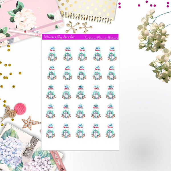 No Panic Icon Stickers, Bullet Journal Stickers, Functional Planner Stickers, Stationary Stickers
