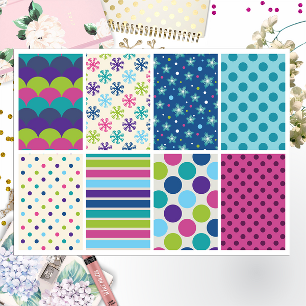 Snow Pattern Full Box Big Happy Planner, Erin Condren, Classic Happy Planner